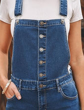 LUVAMIA Women Sleeveless Adjustable Strap One Piece Casual Denim Harem Overall