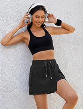 LUVAMIA Women's Active Breathable High Waisted Regular Relaxed Fit Shorts Skort.