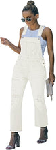 luvamia Women Ripped Stretch Adjustable Denim Bib Overalls Jeans Pants Jumpsuits