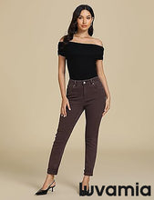 LUVAMIA Women's Full Length High Waist Skinny Fit Denim Slight Stretch Slim Jeans