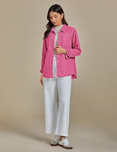 LUVAMIA Denim Jackets for Women Trendy Long Sleeve Button Down Shirt Jacket with Pocket