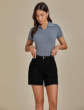 Women's Denim Mid Waist Shorts Regular Fit Summer Pocket Walkshorts