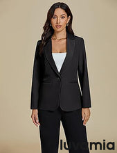 LUVAMIA Women's Classic Button Blazer Single Jacket Coat Long Sleeve