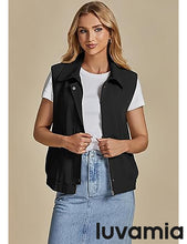 Women's Lapel Sleeveless Business Casual Moderate Cardigan With Pocket