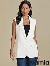 luvamia Women's sleeveless business style lapel vest jacket