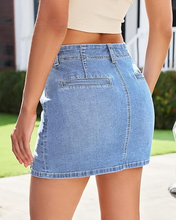 luvamia FleXclusive Jean Skorts for Woman High Waisted Side Slit Mini Short Skirt with Shorts Stretchy Denim Skirts Country Concert