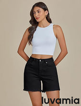 Luvamia Women's Casual Denim Walkshorts Summer Straight