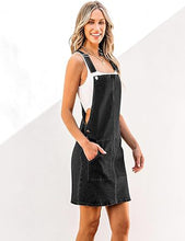 luvamia Women's Casual Straps Denim Overall Pinafore Dress with Pocket