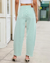 luvamia Barrel Jeans for Women Trendy Baggy Wide Leg Striped High Waisted Cropped Casual Pinstripe Stretchy Denim Pants