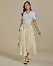 LUVAMIA Women's Summer Long Lightweight Flowy Skirt Stripe Maxi Fashion