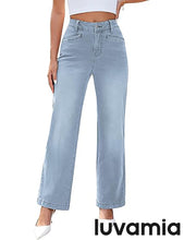 LUVAMIA Women's Wide-leg Jeans High Waist Fashion Jeans Trousers Jeans Versatile Commuter Style