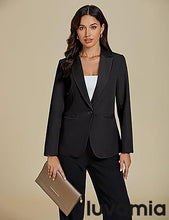 LUVAMIA Women's Classic Button Blazer Single Jacket Coat Long Sleeve