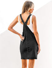 luvamia Women's Casual Straps Denim Overall Pinafore Dress with Pocket