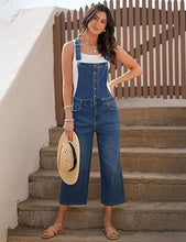 LUVAMIA Women Sleeveless Adjustable Strap One Piece Casual Denim Harem Overall