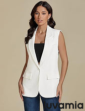 luvamia Women's sleeveless business style lapel vest jacket