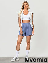 LUVAMIA Women's Brief High-Waisted Elastic-Waist Athletic Wide-Leg Shorts