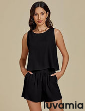 LUVAMIA Women's Sleeveless Casual 2 Piece Blazer Vest Suits