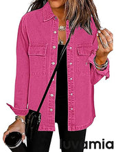 luvamia 2025 Jean Jackets for Women Fashion Oversized Button Down Denim Jacket Western Fall Shacket Jacket with Pockets