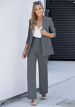 luvamia 2 Piece Outfits for Women Dressy Blazer Jackets High Waisted Straight Leg Pants Suits Set Business Casual Office