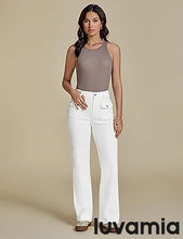 LUVAMIA High Waisted Slim Wide Leg Women Regular fit Full Length