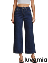LUVAMIA Women's 5-Pocket Denim High Waist Retro Wide Leg Jean Styles