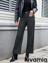 luvamia Wide Leg Jeans Woman Trendy High Waisted Leopard Cheetah Print Ankle Length Stretchy Denim Pants with Pockets