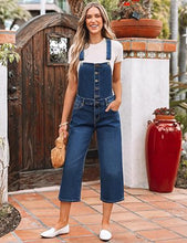 LUVAMIA Women Sleeveless Adjustable Strap One Piece Casual Denim Harem Overall