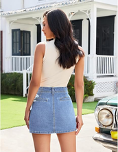 luvamia FleXclusive Jean Skorts for Woman High Waisted Side Slit Mini Short Skirt with Shorts Stretchy Denim Skirts Country Concert