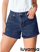 LUVAMIA Women's Comfort High Waisted Mega Stretchable Jean Shorts