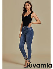 LUVAMIA Women's Full Length High Waist Skinny Fit Denim Slight Stretch Slim Jeans