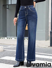 luvamia Flare Jeans for Women Thin Fleece Lined High Waisted Wide Leg Trendy Fall Stretchy Denim Pants Trouser Jeans
