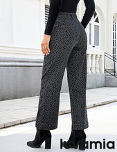 luvamia Wide Leg Jeans Woman Trendy High Waisted Leopard Cheetah Print Ankle Length Stretchy Denim Pants with Pockets