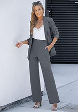luvamia 2 Piece Outfits for Women Dressy Blazer Jackets High Waisted Straight Leg Pants Suits Set Business Casual Office