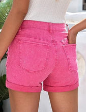 luvamia Women's Ripped Denim Jean Shorts High Waisted Stretchy Folded Hem Short Jeans