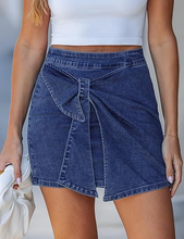 luvamia Jean Skorts for Woman High Rise Mini Skirt Bow Short Stretch Denim Skirts with Shorts Underneath Country Concert