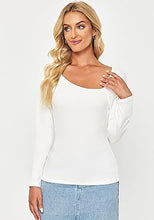 LUVAMIA Fitted Long Sleeve Slim Women Y2K Shirts Raglan Mega Stretch Top Blouses
