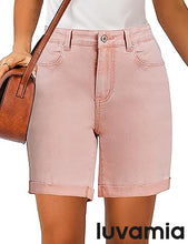 2025 Women's Casual Denim High Waist Pants Shorts Straight Leg Stretch Jeans