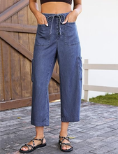 luvamia FleXclusive Barrel Jeans for Women Trendy Wide Leg High Rise Baggy Pull On Elastic Waist Button Fly Drawstring Denim Pants