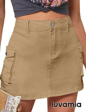 luvamia  Cargo Shorts for Women Casual Summer Skorts Skirts High Waisted Mini Short Skort with Pockets Y2K