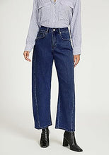 LUVAMIA Women's Barrel Style High Waist Jeans Regular Fit Slight Stretch with pocket