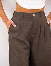 luvamia Bermuda Shorts for Women High Waisted Linen Dressy Casual Pleated Wide Leg Summer Shorts with Elastic Waist