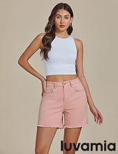 Luvamia Women's Casual Denim Walkshorts Summer Straight