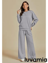 Women's Cozy Wide Leg Lounge Set with full length and Long Sleeve