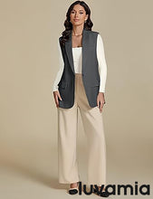 luvamia Women's sleeveless business style lapel vest jacket