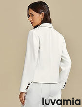 LUVAMIA Women Suit Jacket Double-Breasted Business Casual Long Sleeve Suiting Blazers