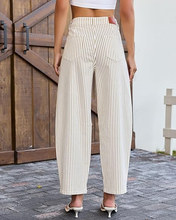 luvamia Barrel Jeans for Women Trendy Baggy Wide Leg Striped High Waisted Cropped Casual Pinstripe Stretchy Denim Pants