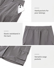 luvamia Cargo Shorts Women High Waisted Casual Elastic Waist 7" Inseam Mid Thigh Hiking Golf Shorts with Utility Pockets