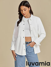 LUVAMIA Women's Relaxed Fit  Denim Slim Regular Pocket Jean Jacket Coat