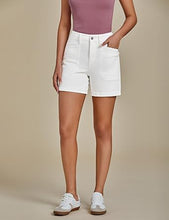 Women's Denim Mid Waist Shorts Regular Fit Summer Pocket Walkshorts