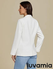 LUVAMIA Women's Classic Button Blazer Single Jacket Coat Long Sleeve